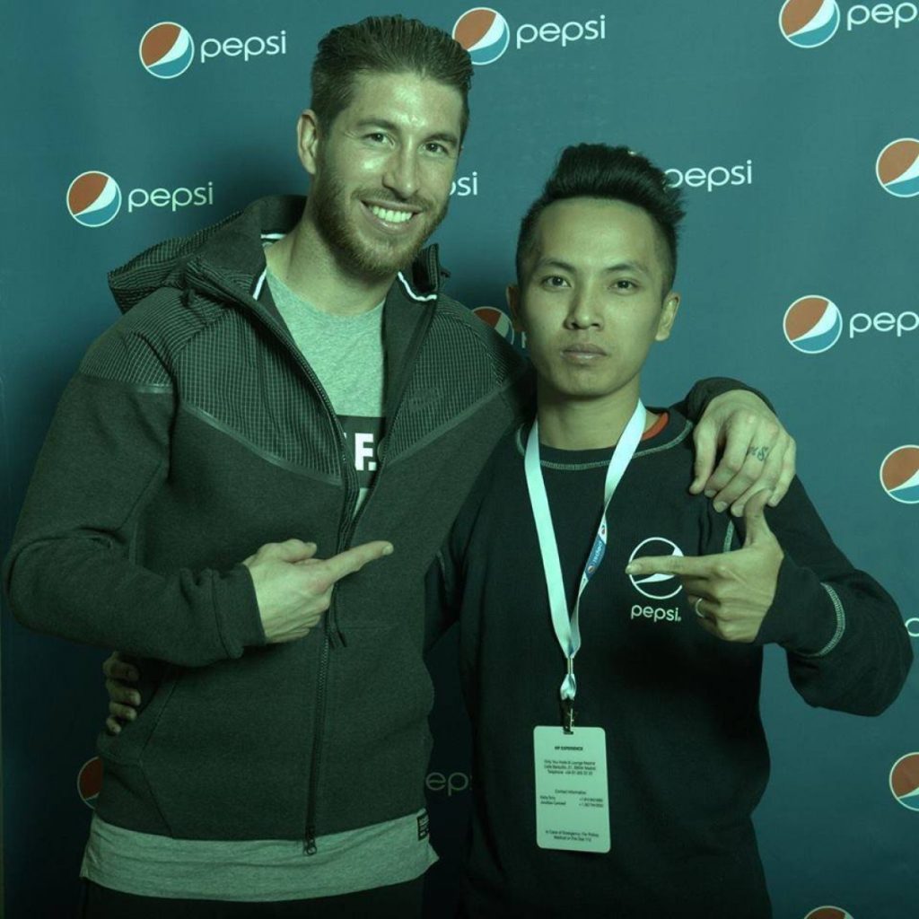 Phúc từng gặp Ramos trong sự kiện tại Bernabeu